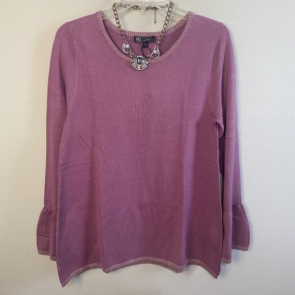 NWT Diane Gilman 2X Wine colored Long sleeve shirt.  w58 - Picture 3 of 11
